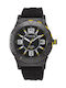 Q&Q Watch Battery with Black Rubber Strap DA34J525