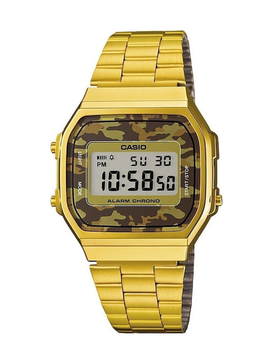 Casio Vintage Iconic Digital Men's Watch 36.3mm Chronograph Battery with Gold Metal Bracelet