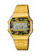 Casio Vintage Iconic Digital Uhr Chronograph Batterie mit Gold Metallarmband