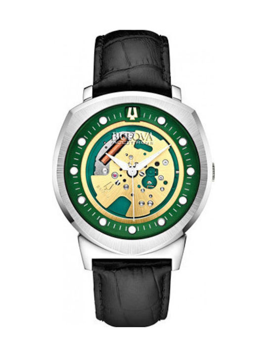 Bulova Ανδρικό Ρολόι με Μαύρο Δερμάτινο Λουράκι