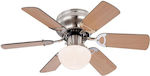 Globo Lighting Ceiling Fan 76cm with Light and Remote Control Silver