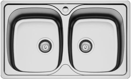 Karag BL 808 Ένθετος Inox Σατινέ Μ80xΠ48cm Ασημί