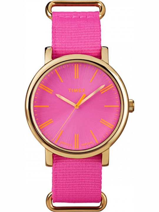 Timex Women's Watch with Pink Fabric Strap