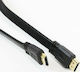 Omega HDMI 1.4 High Speed 1080p 120Hz Flat Cable HDMI male - HDMI male 1.5m Μαύρο