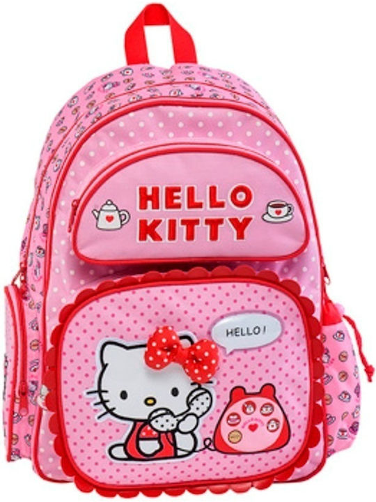 Graffiti Hello Kitty Phone School Bag Backpack Elementary, Elementary in Pink color