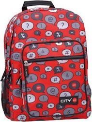 Lyc Sac Red Fox Line Σχολική Τσάντα Πλάτης Δημοτικού σε Κόκκινο χρώμα