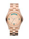 Marc Jacobs Marc By Baby Dave Γυναικείο Ρολόι 40mm Μπαταρίας με Ροζ Χρυσό Μεταλλικό Μπρασελέ