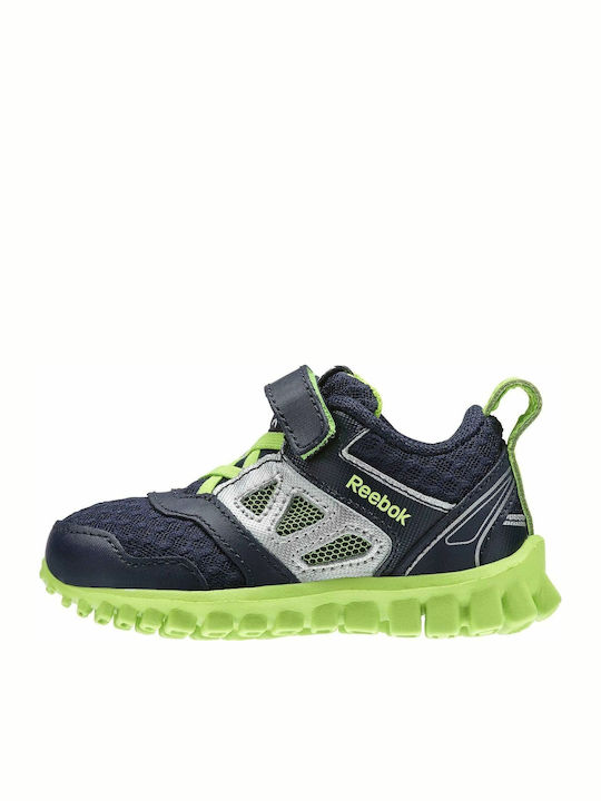 Realflex Kids Sports Shoes Running with Hoop & Loop Closure Navy Blue
