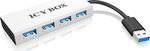 Icy Box USB 3.0 Hub 4 Porturi cu conexiune USB-A Argint