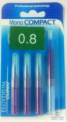 Elgydium Mono Compact Interdental Brushes 0.8mm Purple 4pcs