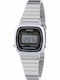 Casio Vintage Ψηφιακό Γυναικείο Ρολόι 24mm Χρονογράφος Μπαταρίας με Ασημί Μεταλλικό Μπρασελέ