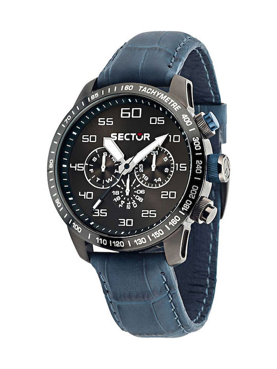 Sector 850 Multifunction Blue Leather Strap