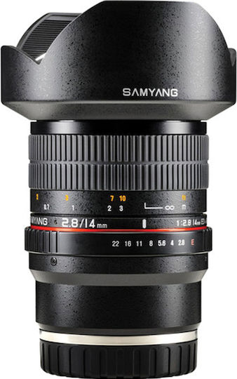 Samyang Voller Rahmen Kameraobjektiv 14mm f/2.8 IF ED UMC Aspherical Weitwinkel für Sony E Mount Black