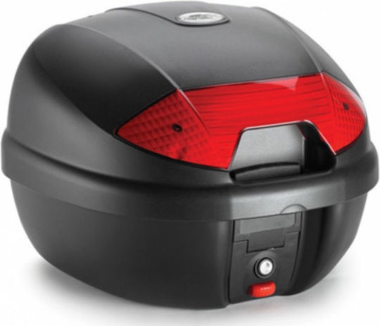 Kappa Moto K30N Monolock Μπαγκαζιέρα Μοτοσυκλέτας με Κόκκινα Αντανακλαστικά 30lt Μαύρη