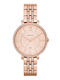 Fossil Jacqueline Crystals Womens Watch 36mm Battery with Pink Gold Stainless Steel Bracelet