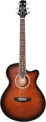 Ashton Semi-Acoustic Guitar Cutaway Sunburst