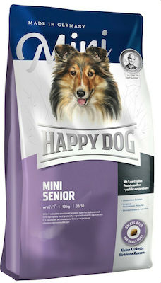 Happy Dog Mini Senior 4kg Trockenfutter ohne Gluten für ältere Hunde kleiner Rassen mit Mais, Geflügel und Reis