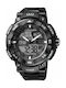 Q&Q Watch Battery with Black Rubber Strap