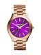 Michael Kors Runway Women's Watch with Pink Gold Metal Bracelet