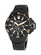Esprit Mack Midnight Ανδρικό Ρολόι 44mm Χρονογράφος Μπαταρίας με Μαύρο Μεταλλικό Μπρασελέ