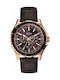 Guess Uhr Chronograph Batterie mit Braun Lederarmband