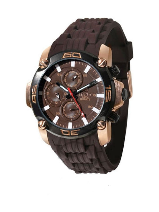 Marea Watch Chronograph Battery with Brown Rubber Strap B42139/4