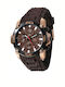 Marea Men's Watch Chronograph Battery with Brown Rubber Strap