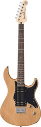 Yamaha PAC-120H Chitară Electrică cu Forma Stratocaster și Configurație de Pickup-uri HH Yellow Natural Satin G000.00157