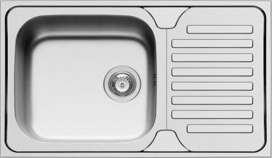 Pyramis Dorian 1B 1D 105060201 Drop-In Sink Inox Satin W86xD50cm Silver