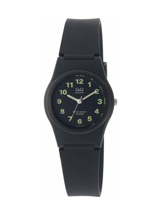 Q&Q Watch with Black Rubber Strap