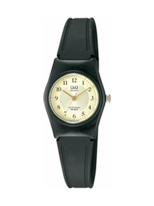 Q&Q Watch Battery with Black Rubber Strap VP35J011Y