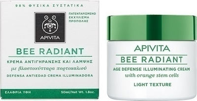 Apivita Bee Radiant Light 24ωρη Κρέμα Προσώπου με Υαλουρονικό Οξύ για Ενυδάτωση & Αντιγήρανση 50ml