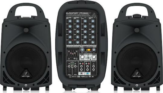 Behringer PPA500BT Set with Powered PA Speakers 500W with Woofer 8" 52x30.4x67.2cm.