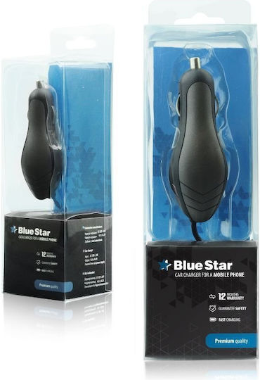 Blue Star Car Charger 2A Fast Charging with Cable Micro-USB Black Color