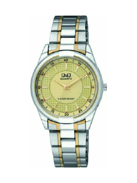 Q&Q Watch Battery with Silver Metal Bracelet Q866J400Y