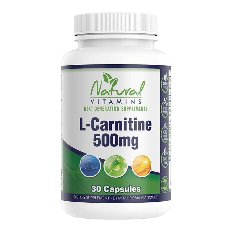 l carnitina natural Natural Vitamins L-Carnitine 500mg Natural 30 caps