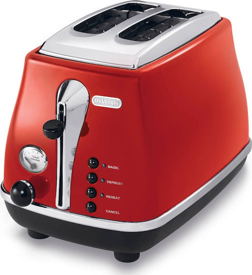 De'Longhi CTO2003.R Toaster 2 Slots 900W Red