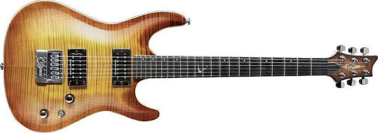 Gewa Pro Series Electric Guitar Stratocaster with HH Pickup Configuration Faded Tobacco