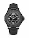 GC Watches Ανδρικό Ρολόι 44.5mm Μπαταρίας με Μαύρο Δερμάτινο Λουράκι