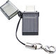 Intenso Mini Mobile Line 16GB USB 2.0 Stick με σύνδεση USB-A & micro USB-B Ασημί
