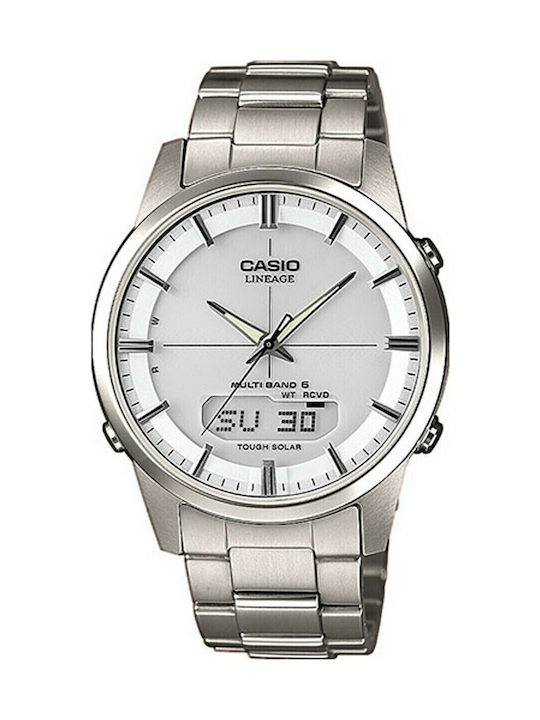 Casio Herrenuhr 39.5mm Batterie mit Silber Meta...