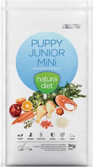 Dingonatura Natura Diet Puppy Junior Mini 3kg Dry Food for Small Breed Puppies with Chicken and Rice