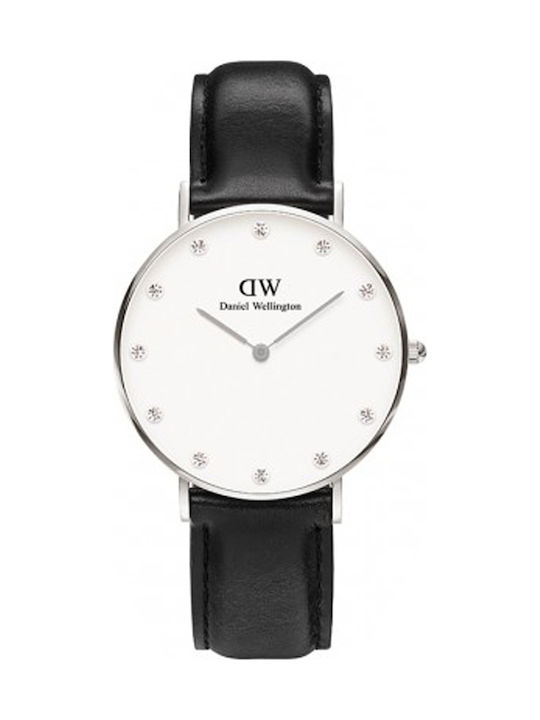 Daniel Wellington Sheffield Ceas cu Negru Curea de Piele