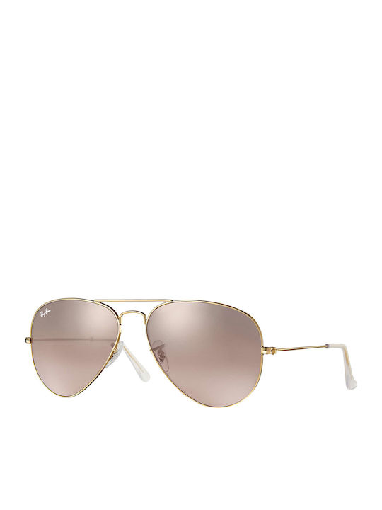 Ray Ban Aviator Unisex Γυαλιά Ηλίου με Χρυσό Με...