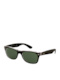 Ray Ban Wayfarer Sunglasses with Black Plastic Frame and Green Lens RB2132 6052