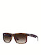 Ray Ban Justin Unisex Sunglasses with Brown Tartaruga Plastic Frame and Brown Gradient Mirror Lens RB4165 710/13