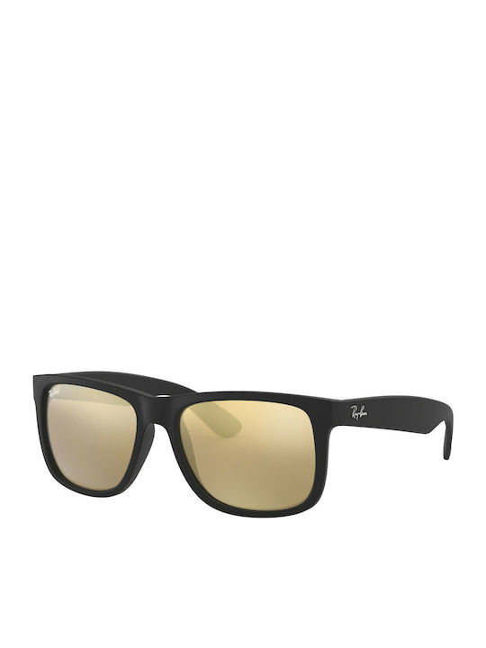 Ray Ban Justin Unisex Sunglasses with Black Plastic Frame and Brown Gradient Mirror Lens RB4165 622/5A