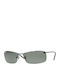 Ray Ban Unisex Sunglasses with Silver Metal Frame and Green Polarized Lens RB3183 004/9A