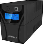 Bitmore U650LCD UPS Line-Interactive 650VA 360W με 2 Schuko Πρίζες