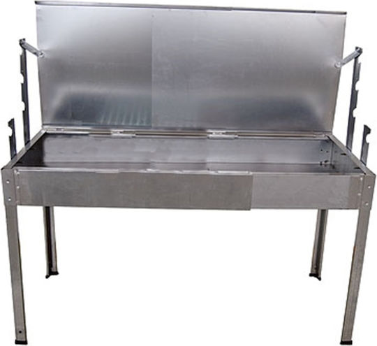 Klapakis Galvanized Charcoal Grill for Lamb with Lid 150cmx48cm